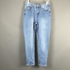 Boohoo Blue Jeans Womens 6 Light Wash High Rise Mom Fit Relaxed Denim Pants